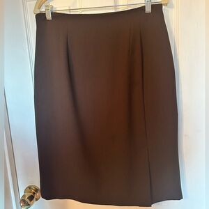 Evan Picone Dark Brown lined Skirt Pleated Size 12